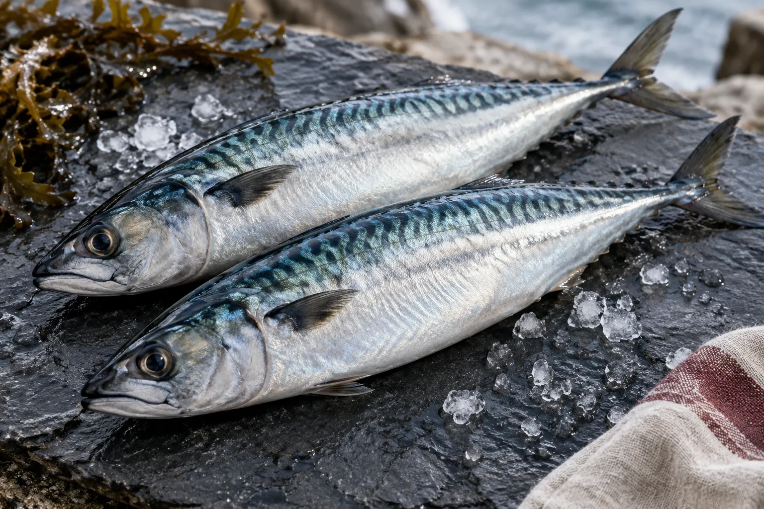 Maquereaux — exemple de poissons apportant EPA et DHA.