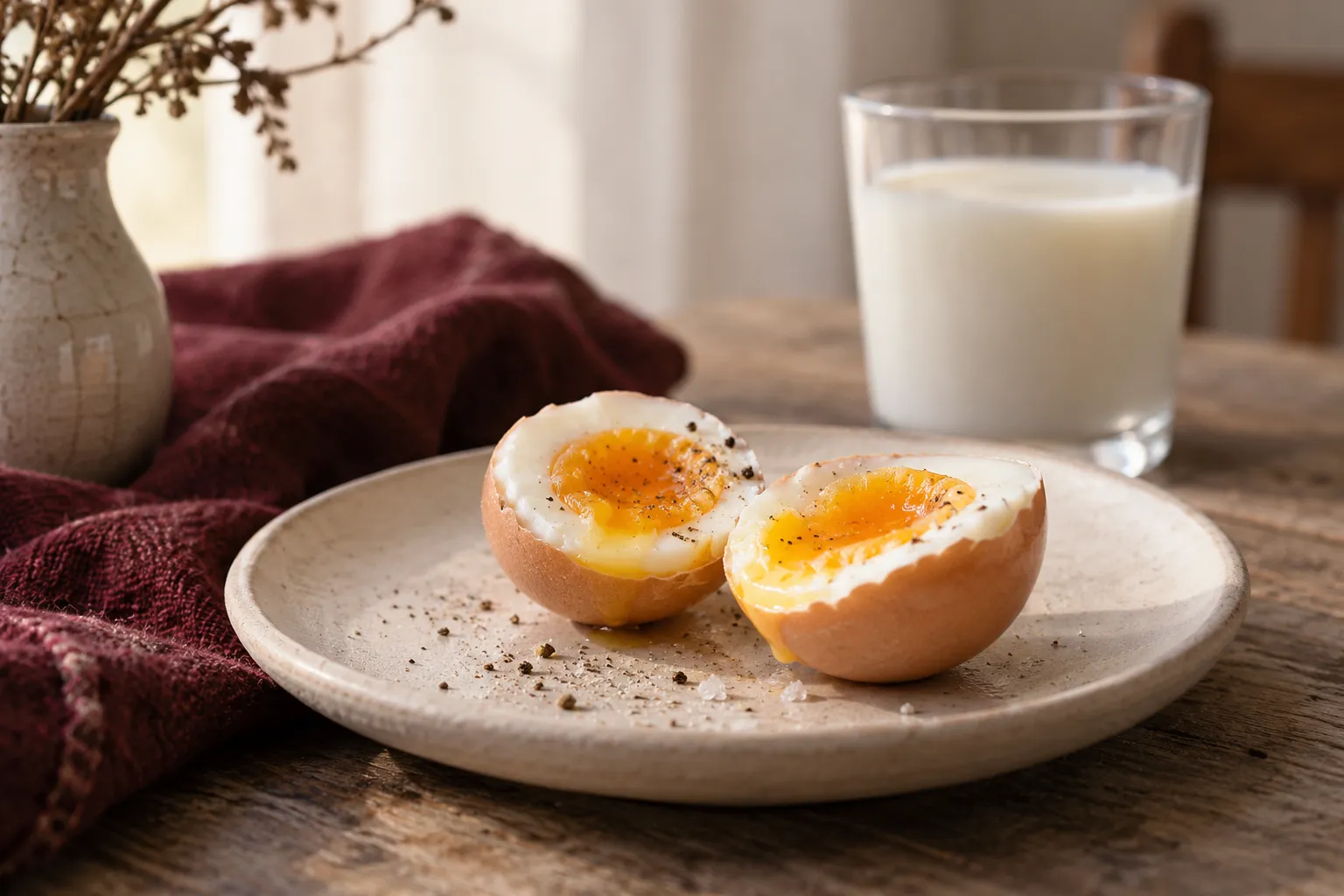 Œuf et lait — exemples alimentaires illustratifs.